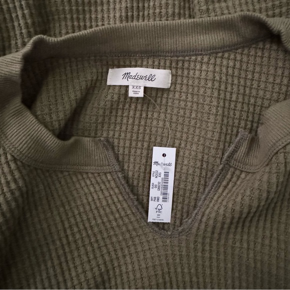NWT Madewell Split Neck Waffle Long Sleeve - Picture 4 of 4